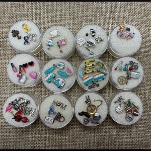 Origami Owl HUGE LOT of assorted charms dangles faces plates frames